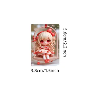 Cute cartoon doll sticker anime girl adhesive decal lovely character art craft decoration