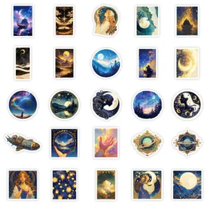 Himmlische Sternenhimmel Aufkleber Set, ästhetische Weltraum Galaxie Kunst für Laptop Koffer.