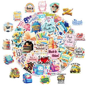 50pcs waterproof back to school vinyl stickers aesthetic laptop water bottle decals
