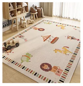 Bonita alfombra de circo para niños, suave moqueta de terciopelo para salón, alfombra duradera para hogar.