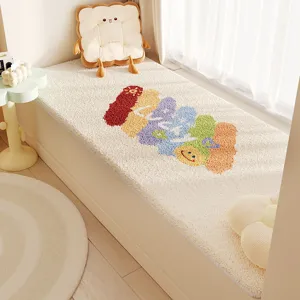 Cute cartoon bay window cushion cashmere-like soft comfortable home balcony decor mat