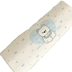 Cute cartoon long imitation cashmere rug for bedroom bedside girlish cute floor mat.