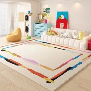 Dopamine Living Room Carpet Non Slip Wear Resistant Easy Care Crystal Velvet Rug For Bedroom Sofa Tea Table Decor