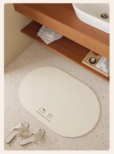 Tappeto da bagno minimalista, tappetino antiscivolo assorbente in terra di diatomee per bagno.