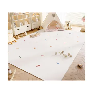 Nordic style colorful dash pattern living room carpet, anti-slip soft crawl mat for baby.