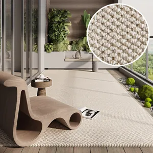 Luxury Sisal-Like Carpet Living Room Balcony Non-Slip Wear-Resistant Pineapple Loop Floor Mat Easy Care Doormat
