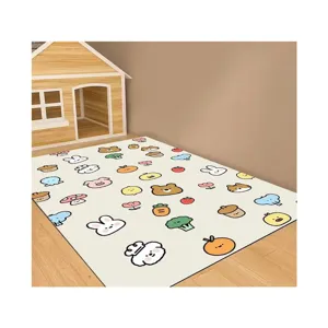Cute cartoon pet floor mat, washable non-slip living room area rug with lovely animal patterns.