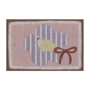 Cute aesthetic anti-slip doormat for entrance, wear-resistant floor mat for home decor.