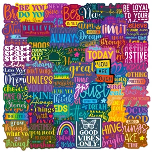 Inspirational Quote Waterproof Vinyl Stickers Aesthetic Lettering Decals For Laptop Journal Scrapbook DIY Decoration
