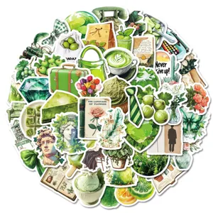 Green Nature Aesthetic Waterproof PVC Stickers Plant Graffiti Decals For Laptop Luggage Scrapbooking Journal