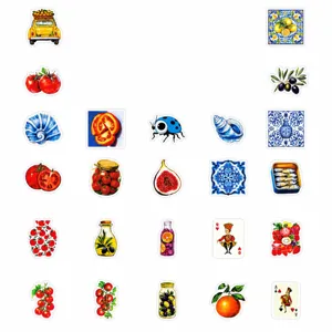 Autocollants décoratifs étanches de tomates et fruits méditerranéens pour coques de téléphones
