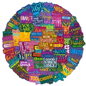 50pcs motivational quote stickers waterproof vinyl decal pack for laptop and journal decor