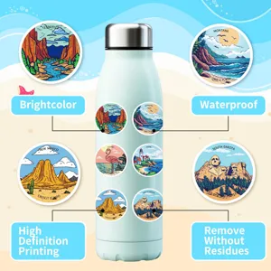 Outdoor scenic graffiti stickers cartoon travel attractions creative decorative decals