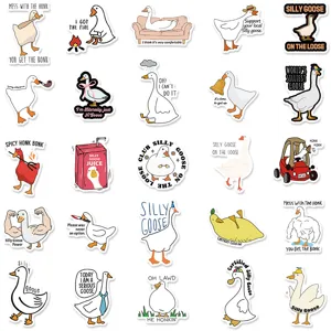 50 Pcs Divertidos Pegatinas Ganso Tonto Lindos Dibujos Animados Patito para Laptop Maleta