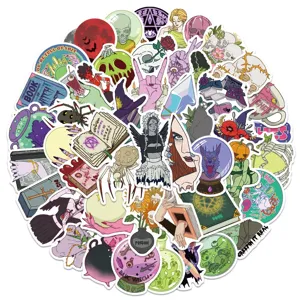 Halloween Hexen Wasserdichte Aufkleber Set Gothic Horror Vinyl Sticker für Laptop Koffer