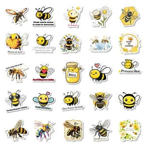 50pcs cute bee stickers aesthetic waterproof vinyl decal for laptop water bottle diary craft
