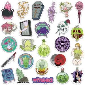 Halloween wasserdichte Horror Hexe Aufkleber Packung fuer Skateboard Laptop Gepaeck