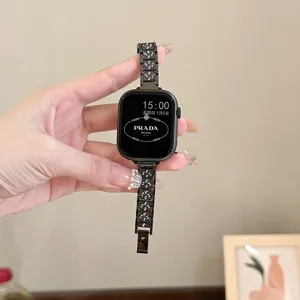 Cinturino orologio metallo strass compatibile smartwatch stile lusso ricambio elegante