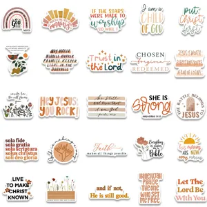Bohemian Christian Bible verse stickers aesthetic waterproof vinyl decal pack for laptop water bottle