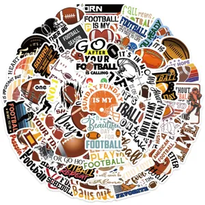 50pcs American football stickers pack waterproof vinyl decals for laptop water bottle helmet DIY