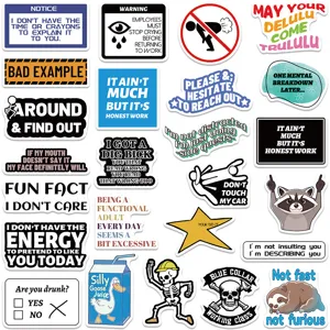 Witzige Meme Spruch Vinyl Sticker wasserdichte Aufkleber fuer Koffer Skateboard DIY 50Stk
