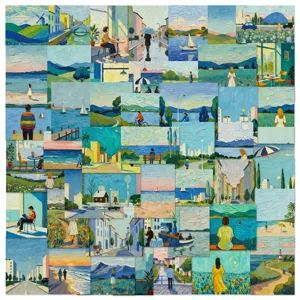 Stickers Imperméables Paysage Scénique Autocollants En Vinyle Esthétique Mignons Autocollants D'Art Guérisseur Pour Journal Scrapbooking