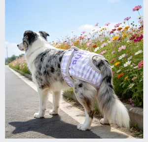 Pantalones sanitarios para perros transpirables impermeables pañal bonito a cuadros perra
