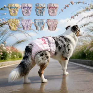 Pantalones Fisiológicos para Mascotas Pañales Lavables para Perros Pantalones Sanitarios de Cuadros Transpirables para Perros Artículos