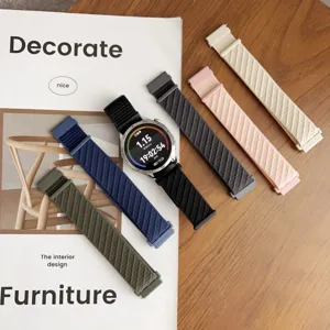 Gewebtes Nylon Klettverschluss Ersatz Armband kompatibel mit Huawei Smartwatch in vielen Farben