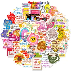 English Slogans Waterproof PVC Stickers Ins Style Decorative Decals For Journal Notebook Luggage Diy Craft