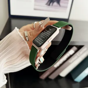 Correa de repuesto verde para reloj inteligente compatible con rastreadores y relojes.