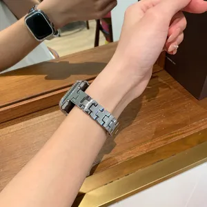 Cinturino di ricambio in acciaio inossidabile H-link compatibile con smartwatch elegante