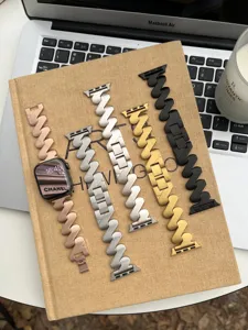Metall gewelltes Uhrenarmband kompatibel mit Apple Watch luxuriöses Design Ersatzarmband