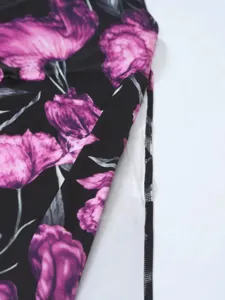 Zwarte mouwloze lange zomerjurk met bloemenprint elastische gebreide damesjurk nieuw