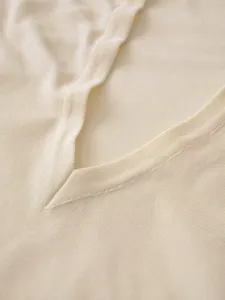 Damen V-Ausschnitt Stricktop, Herbst schmaler langärmliger Pullover, elegante Basics.