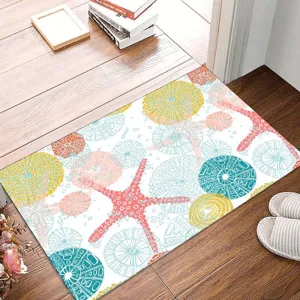 Vue détaillée du paillasson absorbant de style marin pour entrée salle de bain et sol