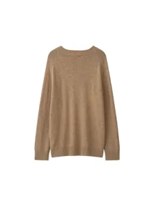 Gemütlicher Damen Langarm Strickpullover, lässiger einfarbiger Pullover für den Alltag.