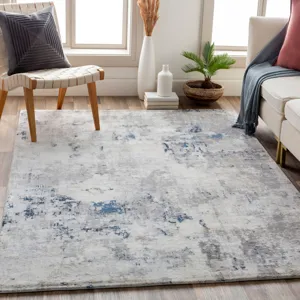 Tapis de Salon à Motif Abstrait Moderne et Minimaliste en Polyester Doux Tapis de Sol de Chambre Style Nordique