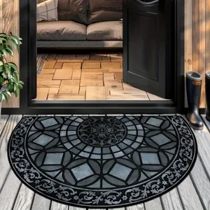 American retro semi-circular doormat for entryway, porch and bathroom, vintage design.