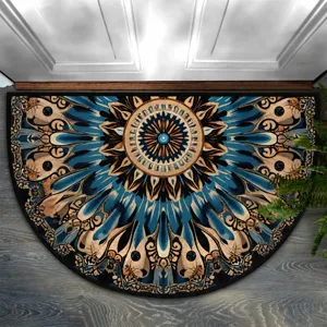 Mandala Pattern Half Circle Doormat Non Slip Entryway Floor Mat for Home Decor New