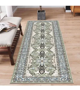 Persian style runner rug with vintage floral patterns for hallway, kitchen and living room.