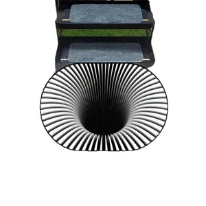 3D optical illusion vortex floor mat black and white geometric round door rug home decor