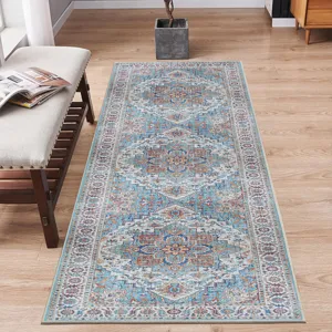Modern Persian style runner rug for kitchen, hallway and living room floor decoration.