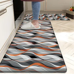 American Geometric Kitchen Runner Rug Set Non Slip Washable Polyester Floor Mat For Home Kitchen Decor
