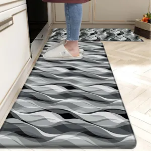 American geometric kitchen mat non-slip wear-resistant two-piece set home floor mat