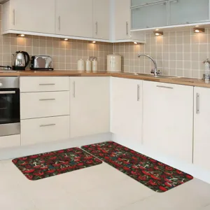 Juego de alfombras de cocina vintage americana 2 piezas antideslizante resistente suelo.