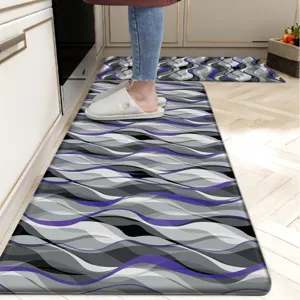 Modern geometric kitchen mat set non-slip absorbent runner rugs for home floor decor