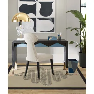 Alfombra de Suelo Antideslizante de Poliéster Rayado Geométrico Bohemio Sala de Estar Dormitorio