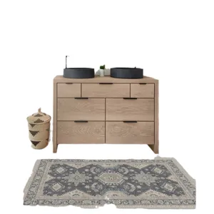 Alfombra de área lineal estilo vintage para sala de estar y dormitorio, duradera y fácil de cuidar.