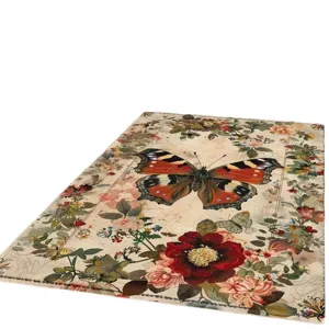 Vintage butterfly floral living room rug thick non-slip hotel home decor carpet